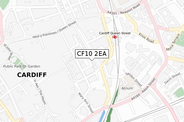 CF10 2EA map - large scale - OS Open Zoomstack (Ordnance Survey)