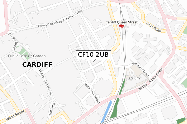 CF10 2UB map - large scale - OS Open Zoomstack (Ordnance Survey)