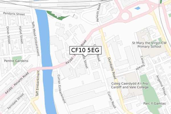 CF10 5EG map - large scale - OS Open Zoomstack (Ordnance Survey)