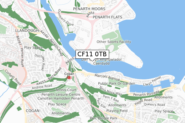CF11 0TB map - small scale - OS Open Zoomstack (Ordnance Survey) CF11 0TB map - small scale - OS Open Zoomstack (Ordnance Survey)
