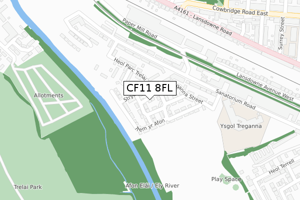 CF11 8FL map - large scale - OS Open Zoomstack (Ordnance Survey) CF11 8FL map - large scale - OS Open Zoomstack (Ordnance Survey)