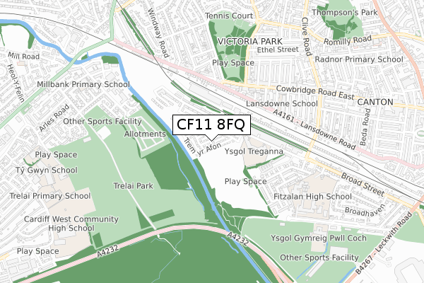 CF11 8FQ map - small scale - OS Open Zoomstack (Ordnance Survey) CF11 8FQ map - small scale - OS Open Zoomstack (Ordnance Survey)