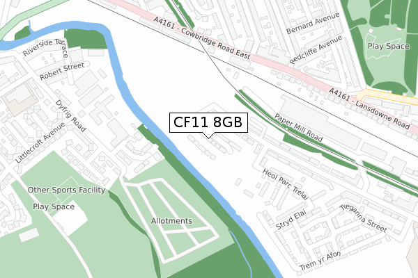 CF11 8GB map - large scale - OS Open Zoomstack (Ordnance Survey)