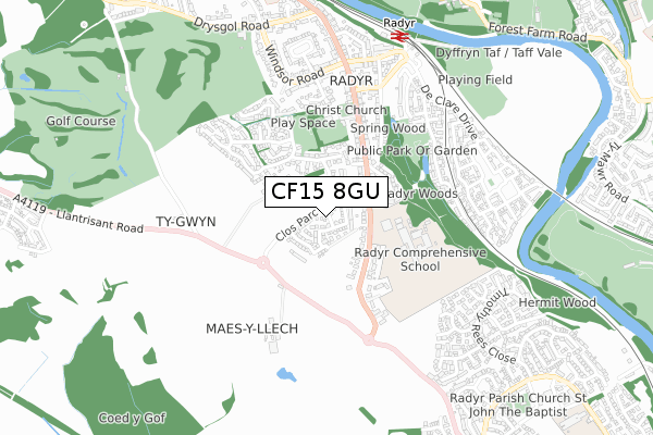 CF15 8GU map - small scale - OS Open Zoomstack (Ordnance Survey) CF15 8GU map - small scale - OS Open Zoomstack (Ordnance Survey)