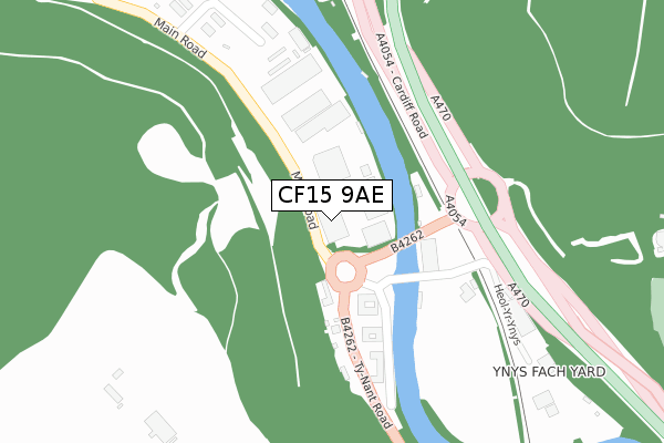 CF15 9AE map - large scale - OS Open Zoomstack (Ordnance Survey)