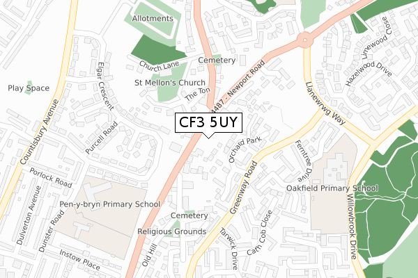CF3 5UY map - large scale - OS Open Zoomstack (Ordnance Survey) CF3 5UY map - large scale - OS Open Zoomstack (Ordnance Survey)