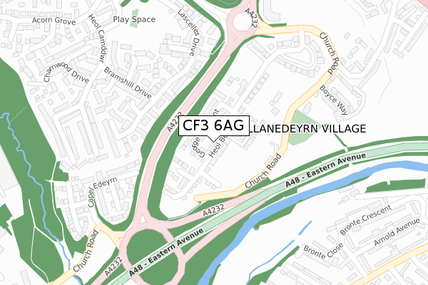 CF3 6AG map - large scale - OS Open Zoomstack (Ordnance Survey) CF3 6AG map - large scale - OS Open Zoomstack (Ordnance Survey)