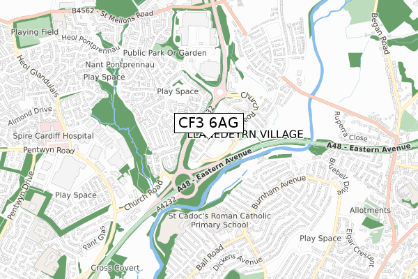 CF3 6AG map - small scale - OS Open Zoomstack (Ordnance Survey) CF3 6AG map - small scale - OS Open Zoomstack (Ordnance Survey)