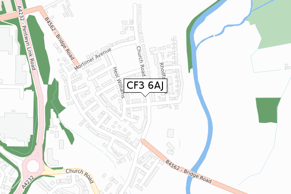 CF3 6AJ map - large scale - OS Open Zoomstack (Ordnance Survey) CF3 6AJ map - large scale - OS Open Zoomstack (Ordnance Survey)