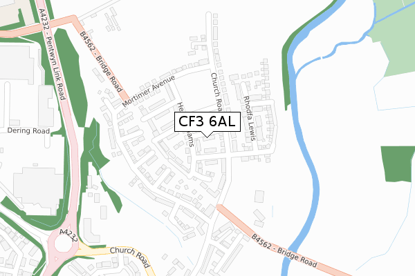 CF3 6AL map - large scale - OS Open Zoomstack (Ordnance Survey)