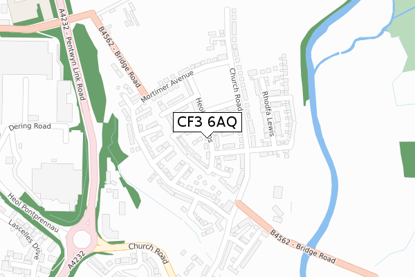 CF3 6AQ map - large scale - OS Open Zoomstack (Ordnance Survey) CF3 6AQ map - large scale - OS Open Zoomstack (Ordnance Survey)