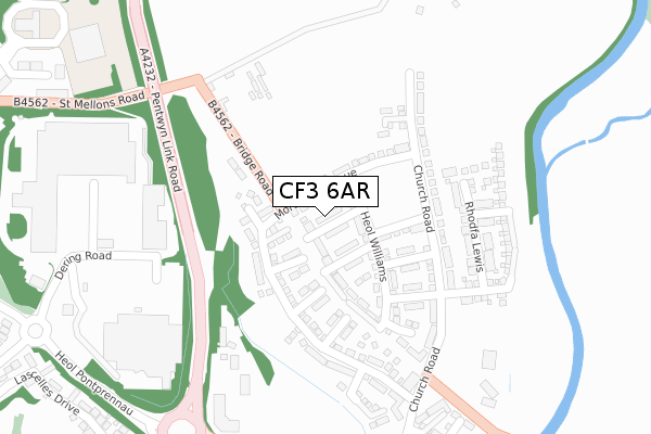 CF3 6AR map - large scale - OS Open Zoomstack (Ordnance Survey)