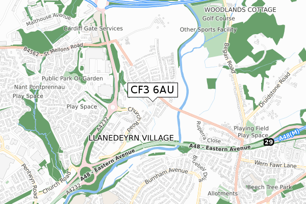 CF3 6AU map - small scale - OS Open Zoomstack (Ordnance Survey) CF3 6AU map - small scale - OS Open Zoomstack (Ordnance Survey)