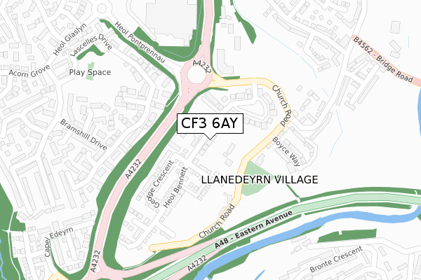 CF3 6AY map - large scale - OS Open Zoomstack (Ordnance Survey) CF3 6AY map - large scale - OS Open Zoomstack (Ordnance Survey)