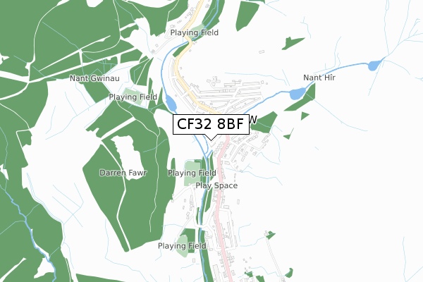 CF32 8BF map - small scale - OS Open Zoomstack (Ordnance Survey) CF32 8BF map - small scale - OS Open Zoomstack (Ordnance Survey)