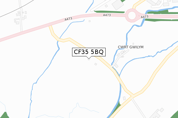 CF35 5BQ map - large scale - OS Open Zoomstack (Ordnance Survey)