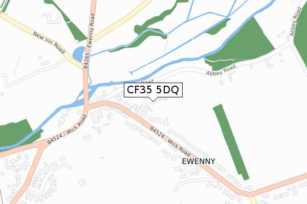 CF35 5DQ map - large scale - OS Open Zoomstack (Ordnance Survey)