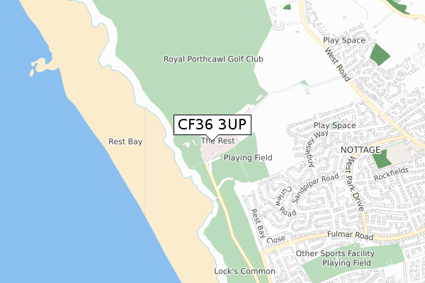 CF36 3UP map - small scale - OS Open Zoomstack (Ordnance Survey)