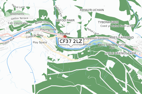 CF37 2LZ map - small scale - OS Open Zoomstack (Ordnance Survey) CF37 2LZ map - small scale - OS Open Zoomstack (Ordnance Survey)