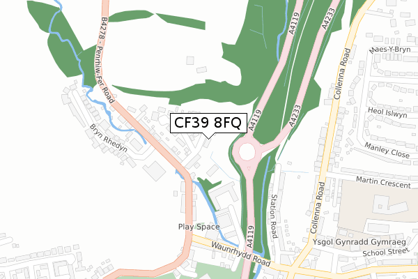 CF39 8FQ map - large scale - OS Open Zoomstack (Ordnance Survey) CF39 8FQ map - large scale - OS Open Zoomstack (Ordnance Survey)