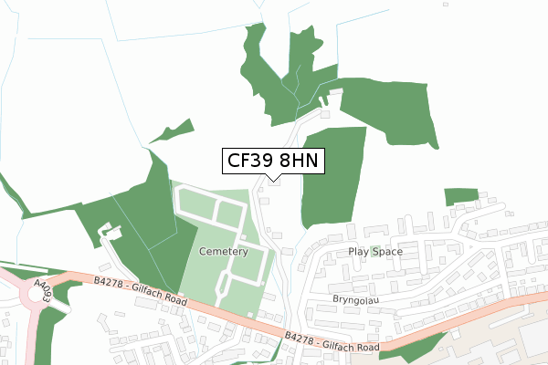 CF39 8HN map - large scale - OS Open Zoomstack (Ordnance Survey) CF39 8HN map - large scale - OS Open Zoomstack (Ordnance Survey)