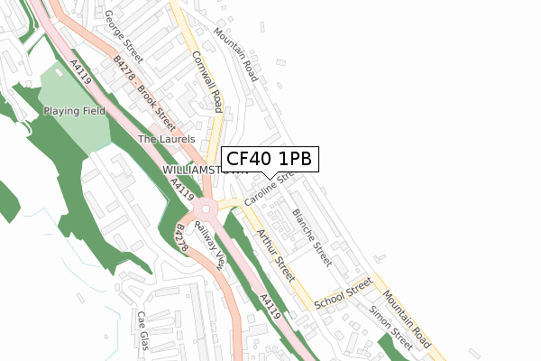 CF40 1PB map - large scale - OS Open Zoomstack (Ordnance Survey) CF40 1PB map - large scale - OS Open Zoomstack (Ordnance Survey)