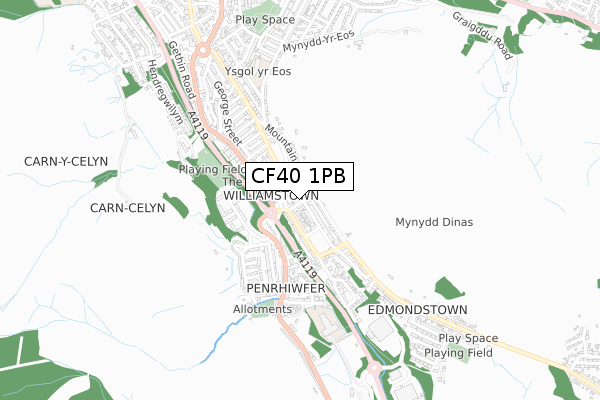 CF40 1PB map - small scale - OS Open Zoomstack (Ordnance Survey) CF40 1PB map - small scale - OS Open Zoomstack (Ordnance Survey)