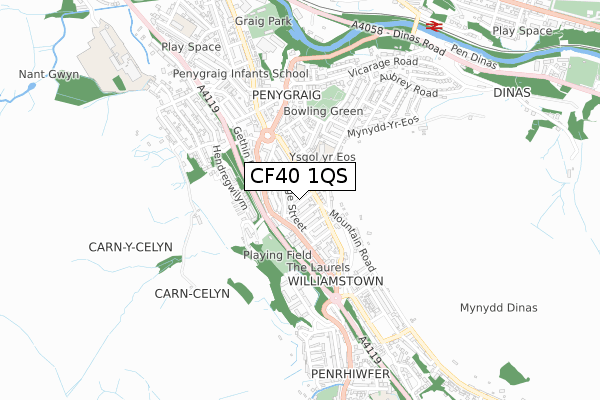 CF40 1QS map - small scale - OS Open Zoomstack (Ordnance Survey) CF40 1QS map - small scale - OS Open Zoomstack (Ordnance Survey)