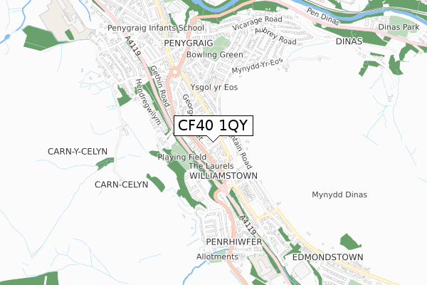 CF40 1QY map - small scale - OS Open Zoomstack (Ordnance Survey) CF40 1QY map - small scale - OS Open Zoomstack (Ordnance Survey)