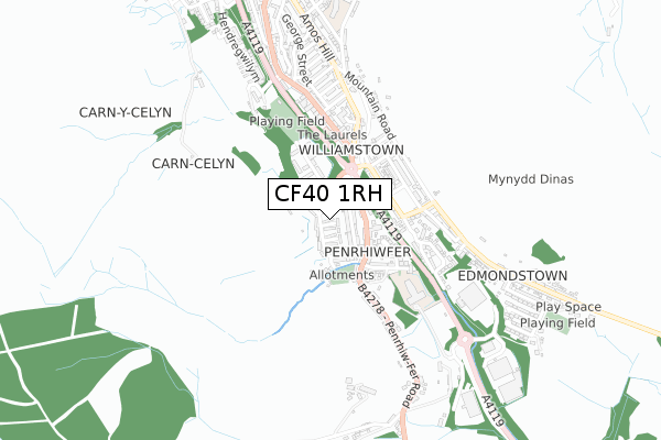 CF40 1RH map - small scale - OS Open Zoomstack (Ordnance Survey)