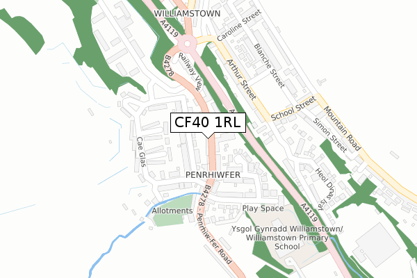 CF40 1RL map - large scale - OS Open Zoomstack (Ordnance Survey) CF40 1RL map - large scale - OS Open Zoomstack (Ordnance Survey)
