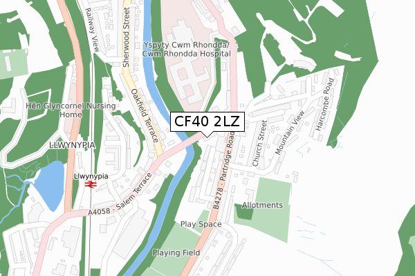 CF40 2LZ map - large scale - OS Open Zoomstack (Ordnance Survey) CF40 2LZ map - large scale - OS Open Zoomstack (Ordnance Survey)