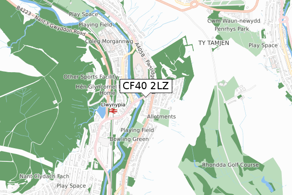 CF40 2LZ map - small scale - OS Open Zoomstack (Ordnance Survey) CF40 2LZ map - small scale - OS Open Zoomstack (Ordnance Survey)