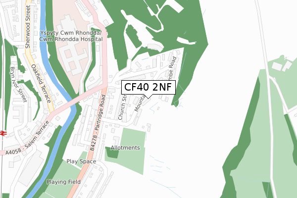 CF40 2NF map - large scale - OS Open Zoomstack (Ordnance Survey)