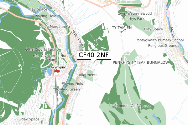 CF40 2NF map - small scale - OS Open Zoomstack (Ordnance Survey)