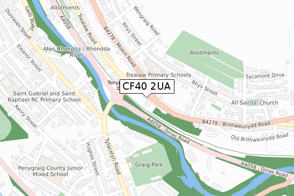 CF40 2UA map - large scale - OS Open Zoomstack (Ordnance Survey) CF40 2UA map - large scale - OS Open Zoomstack (Ordnance Survey)