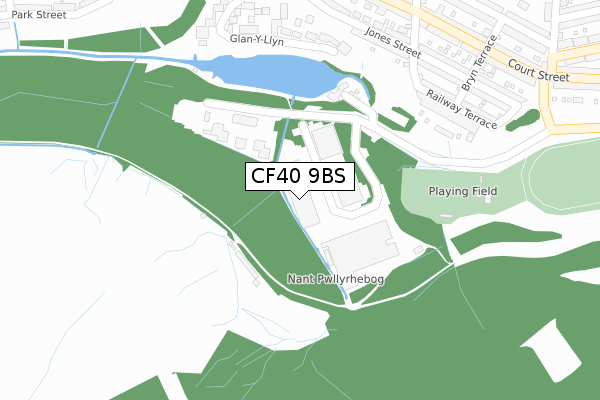 CF40 9BS map - large scale - OS Open Zoomstack (Ordnance Survey)