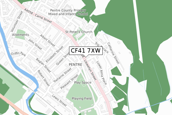 CF41 7XW map - large scale - OS Open Zoomstack (Ordnance Survey) CF41 7XW map - large scale - OS Open Zoomstack (Ordnance Survey)