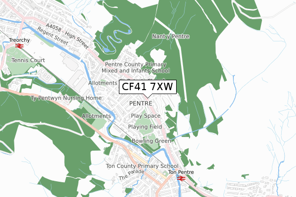 CF41 7XW map - small scale - OS Open Zoomstack (Ordnance Survey) CF41 7XW map - small scale - OS Open Zoomstack (Ordnance Survey)