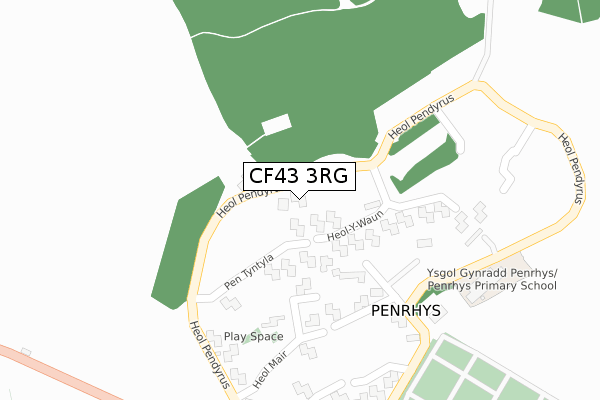CF43 3RG map - large scale - OS Open Zoomstack (Ordnance Survey)