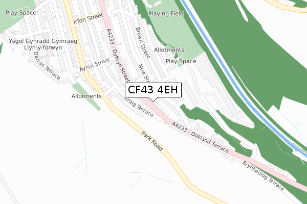 CF43 4EH map - large scale - OS Open Zoomstack (Ordnance Survey)