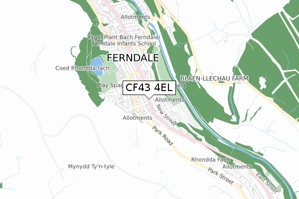 CF43 4EL map - small scale - OS Open Zoomstack (Ordnance Survey)