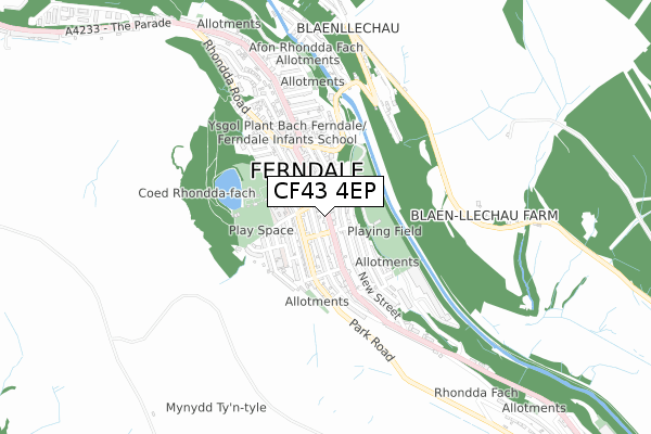 CF43 4EP map - small scale - OS Open Zoomstack (Ordnance Survey)