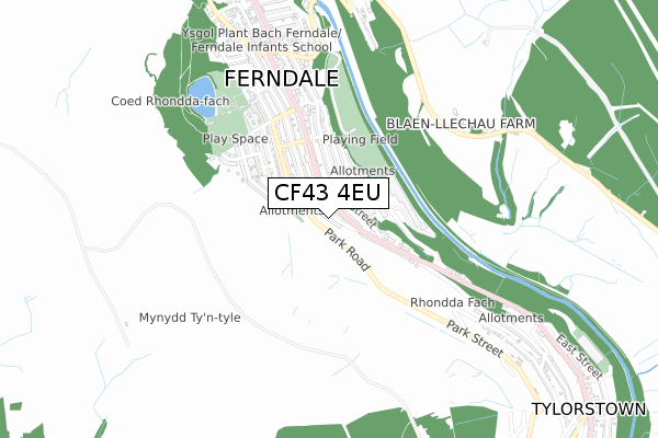 CF43 4EU map - small scale - OS Open Zoomstack (Ordnance Survey)