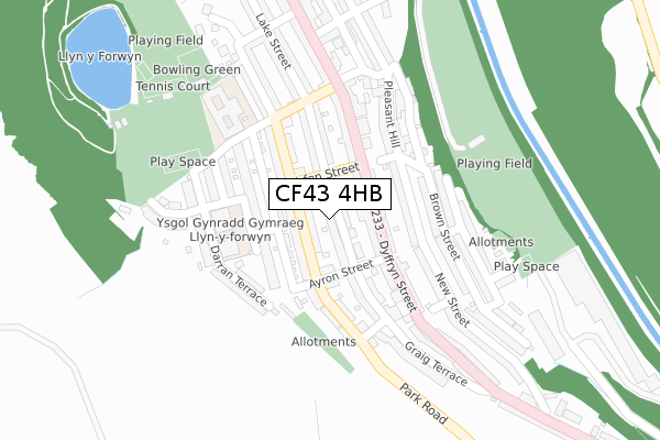 CF43 4HB map - large scale - OS Open Zoomstack (Ordnance Survey)
