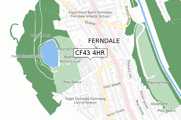 CF43 4HR map - large scale - OS Open Zoomstack (Ordnance Survey)