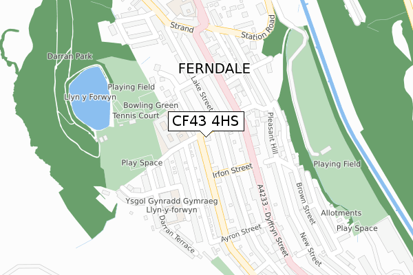 CF43 4HS map - large scale - OS Open Zoomstack (Ordnance Survey)