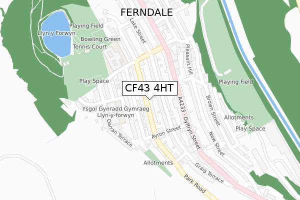 CF43 4HT map - large scale - OS Open Zoomstack (Ordnance Survey)