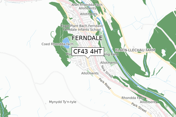 CF43 4HT map - small scale - OS Open Zoomstack (Ordnance Survey)