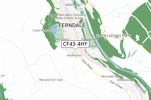 CF43 4HY map - small scale - OS Open Zoomstack (Ordnance Survey)